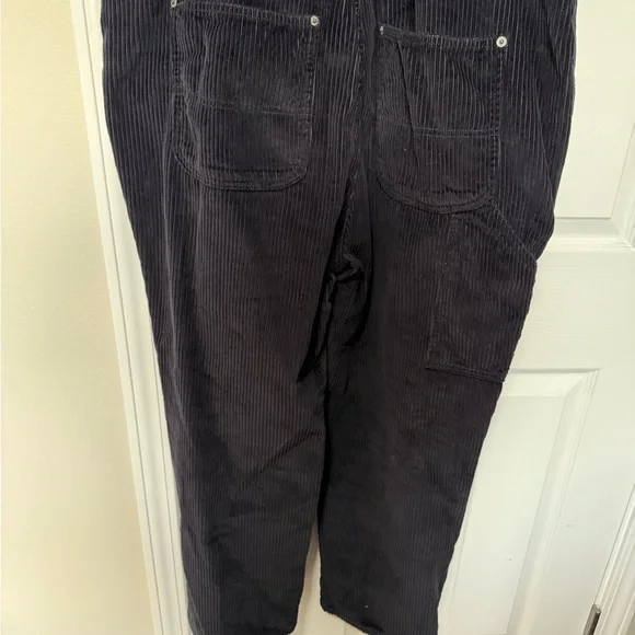 Old Navy Women’s Navy Blue Corduroy Overalls EUC Size 14P - Picture 7 of 12